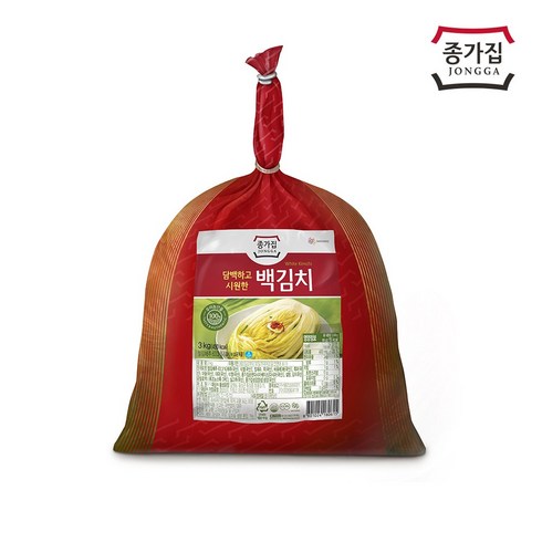 종가집 백김치 3kg/ 신선한김치 공장직발송~, 1개, 3000g