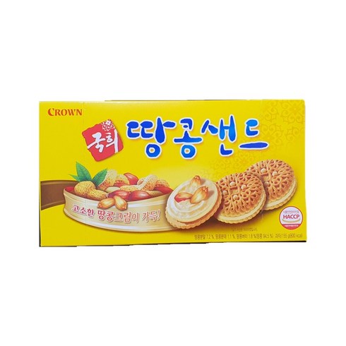 크라운 국희땅콩샌드, 155g, 24개