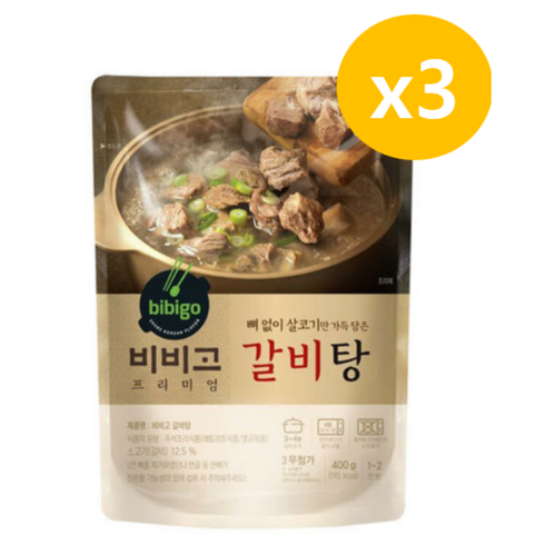 비비고 갈비탕, 400g, 3개