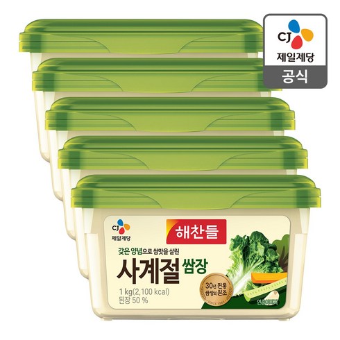 해찬들 사계절 쌈장, 1kg, 5개