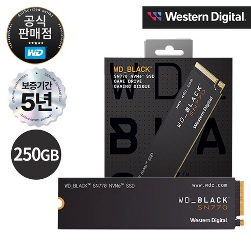 WD BLACK SN770 NVMe SSD, WDS250G3X0E, 250GB