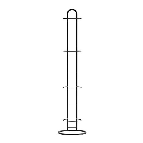 축구공거치대 - 롤링 볼 스토리지 랙 다층 공 디스플레이 랙 금속 수직 볼 스탠드 농구 축구 배구, 검은 색 4 층, 1개