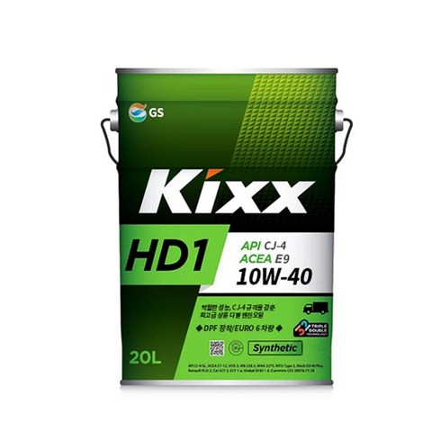 KIXX HD1 10W40 20L CJ4 디젤 엔진오일, 1개