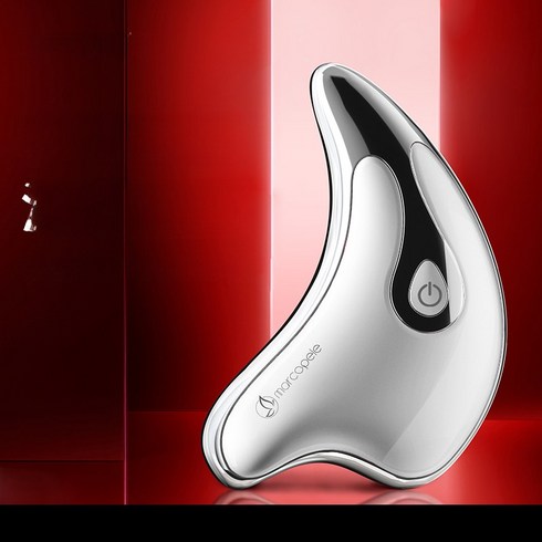 얼굴괄사 마사지기 고주파 온열 진동 림프순환 V라인 마사지, 하얀색