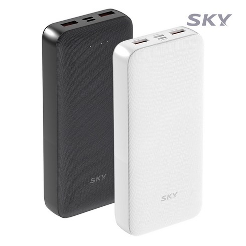 스카이 필 S20PD 20W 20000mAh 멀티포트 PD C타입 고속 충전 보조배터리, 폴라 화이트