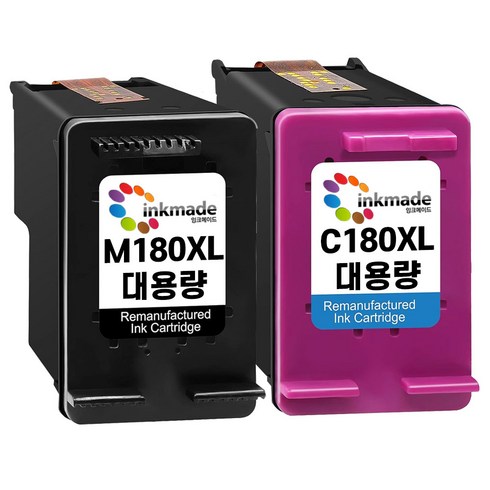 3배용량 INK-M180 INK-C180 XL 대용량 호환 잉크 세트 삼성 SL-J1660 SL-J1770FW, 1개