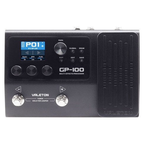2023년 가성비 최고 베일톤gp100 - Valeton GP-100 기타 멀티 이펙트 프로세서 페달 140 내장 효과 루퍼 IR OTG USB 다국어 표현, 01-리치몰-GP-100 Black