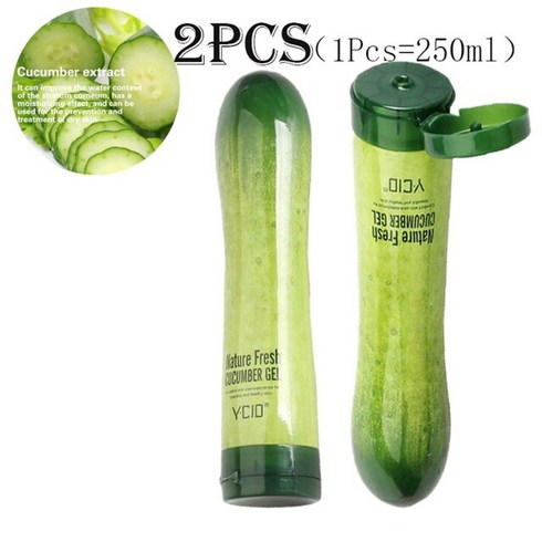 알로에 로션 부드러운 바디 저자극 자연 신선한 오이 젤 보습 스킨 케어 젤리 페이셜 젤, 오이 2개, 옵션 1, 1개