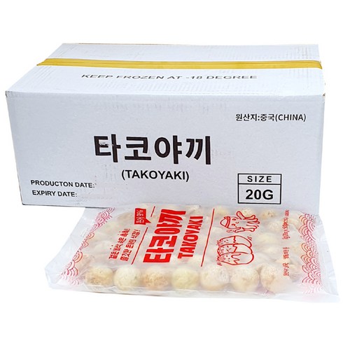 타코야끼 - 지엔씨푸드 냉동 타코야끼 1kg (20g x 50개) 9%함유 문어볼 문어빵 타코야키, 10개