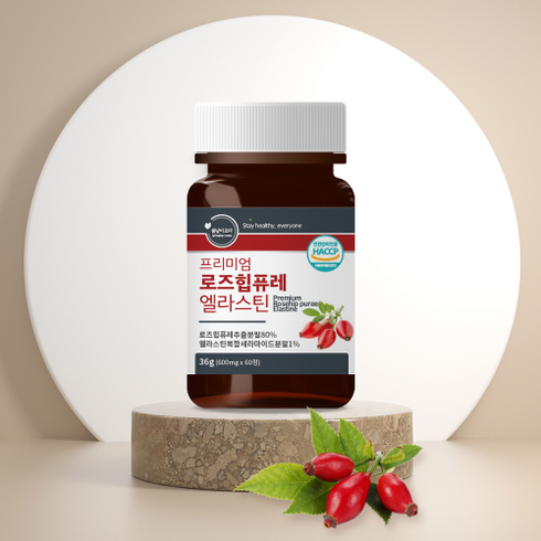 프리미엄 로즈힙 퓨레 엘라스틴 600mg 60정, 1개, 36g