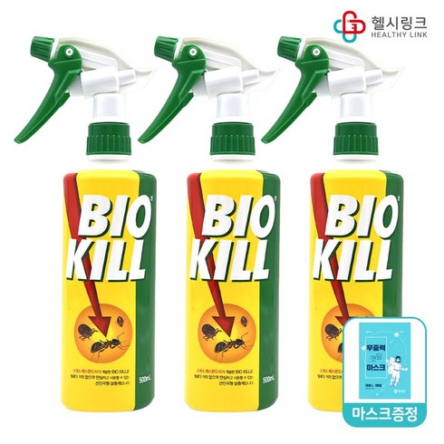 동성제약 약국 진드기 좀벌레 해충 저독성 살충제 비오킬 500ml, 3개