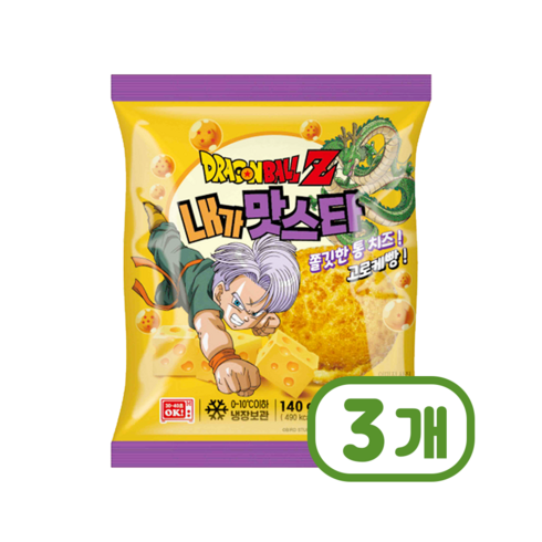 드래곤볼z 내가맛스타 치즈고로케 베이커리빵 140g x 3개