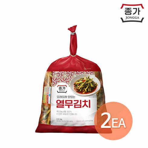 종가 열무김치 2.5kg x 2개, 1세트, 5kg