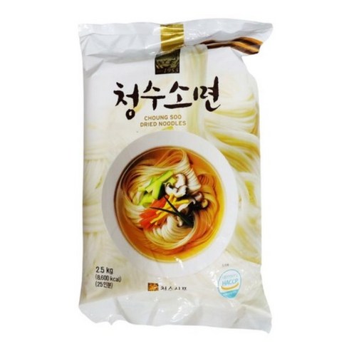 청수 소면 (포장) 2.5kg x 6개(1Box 150인분), 6개