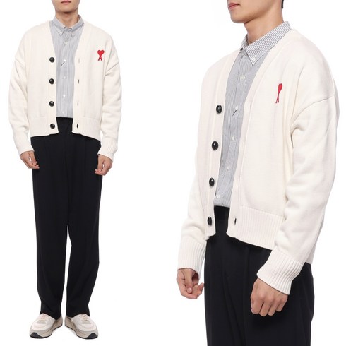 [아미] 23SS 남성 하트 로고 가디건 (UKC008 016 175 M 23S)