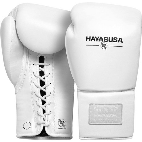 미국 직배송 위닝글러브 복싱 남성용 및 여성용 Hayabusa Pro 가죽 레이스업 장갑, [03] 12온스, [04] 하얀색