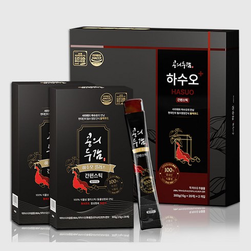 [쿠팡특가] 루토닉스 콩의두감 하수오 플러스 홍삼 간편스틱 건강식품 갱년기 영양제, 2개, 20개입, 300g