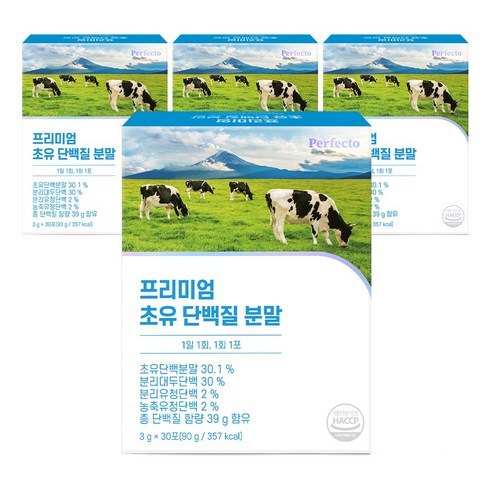 퍼펙토 프리미엄 초유 단백질 분말 스틱, 90g, 4개