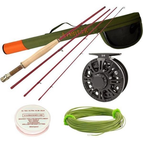 Shark Shooter 샤크 슈터 아벤틱 S 유리 섬유 플라이 로드 매력적인 투명 컬러 낚시 키트, 6