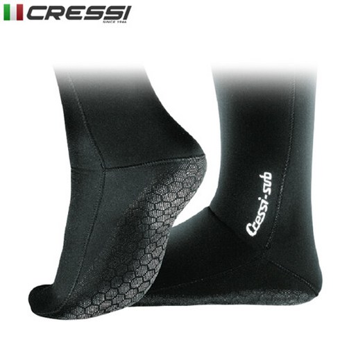 [크레씨서브] 크레씨 스쿠버다이빙 2.5mm 양말 메탈라이트 삭스, 사이즈:S