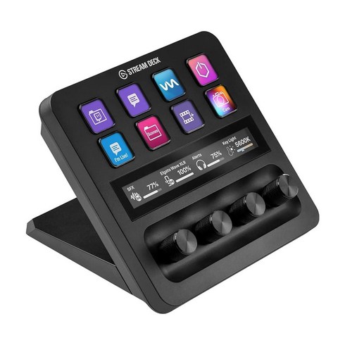 Elgato USB-C Stream Deck 스트림덱 플러스 컨트롤러 오디오 믹서, Stream Deck +_Black