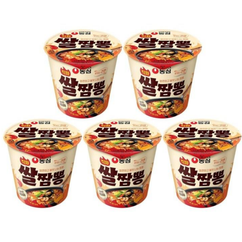 농심 직화쌀짬뽕 맛있는건면 소컵 76g, 5개