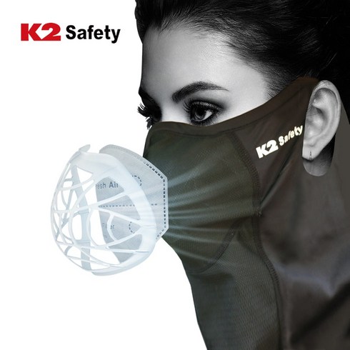 k2숨편한 - K2 Safety 메쉬 숨편한 가드스카프 멀티스카프+3중 MB필터 5매 증정, 블랙