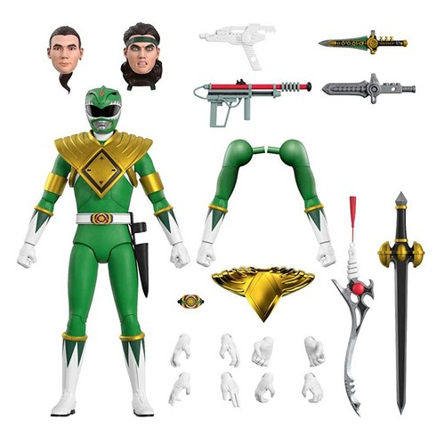 Super7 Mighty Morphin 파워 레인저 그린 - ULTIMATES! 17.8cm(7인치) 스케일 액션 피규어