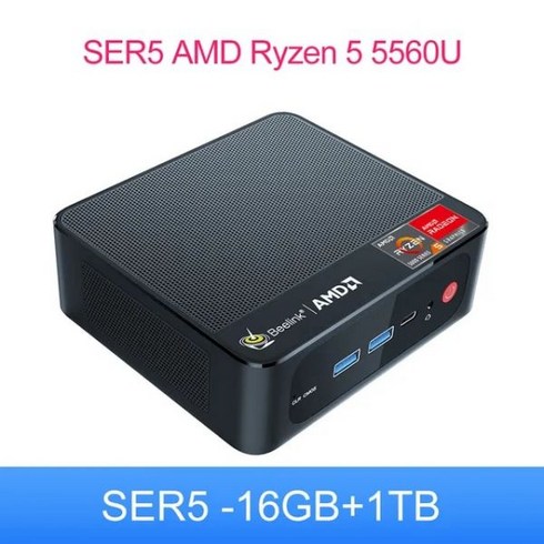 고사양 미니 PC 데스크탑 가성비 사무용 Beelink 비링크 게임용 컴퓨터 SER5 맥스 AMD 라이젠 7 5800H DDR4 32G 500G NVME SSD SER6 프로 77, AMD Processor, 5560U 16G1T