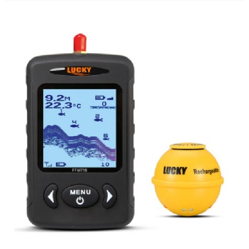 LUCKY LUCKY 무선수중 어군탐지기 45M135FT FFW 민물 바다, 블랙, FFW718