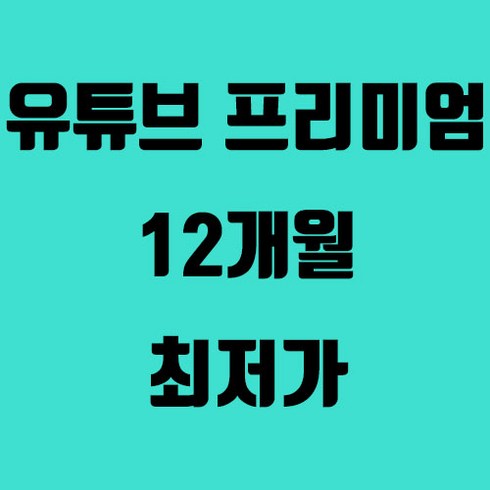 [특가] 유튜브 프리미엄 + 뮤직 이용권 12개월 / 1년