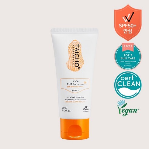 [쇼핑엔티] 닥터올가 태초 비건 시카 끝장 선크림 60ml, 상세 설명 참조, 1개