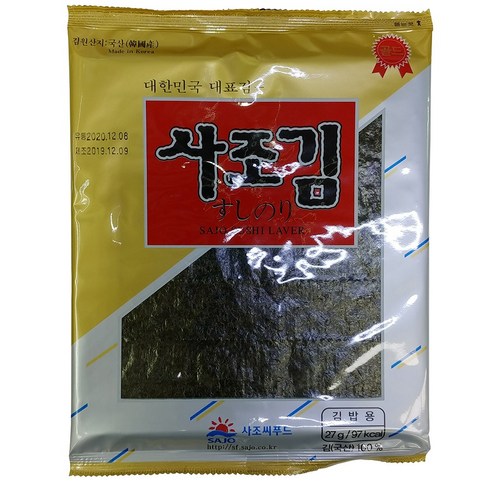 사조김 - 사조 김밥용 김 10매X10장(박스아님), 27g, 10개