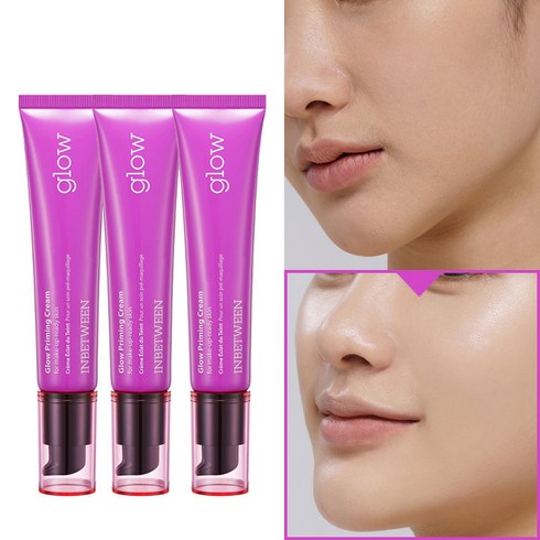 광채볼류머 - 인비트윈 글로우 프라이밍 광채베이스 프라이머글로우 펄메이컵베이스크림 물광 광채볼류머 메이크업프라이머 수분메이크업베이스 투명한 물광채 30ml, 단품, 3개