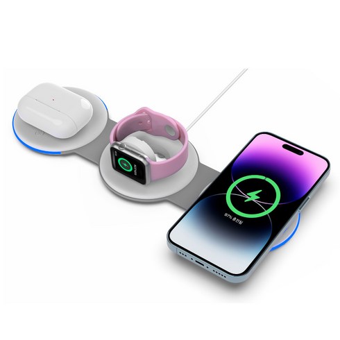 UM2 UMWH-A3in1-W 맥세이프 아이폰 애플워치 에어팟 고속 무선 동시충전 가능, UMWH-A3in1-W(QC30W 어댑터 증정)
