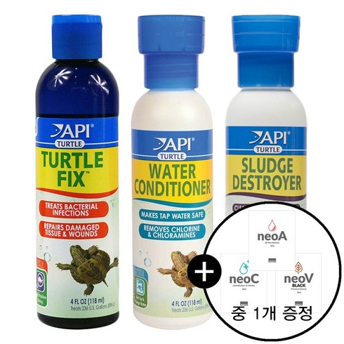 물멍 API 터틀픽스 118ml + 터틀워터 118ml + 터틀슬러지 118ml 세트 거북이약품세트, 4oz, 1세트(픽스/컨디셔너/슬러지)