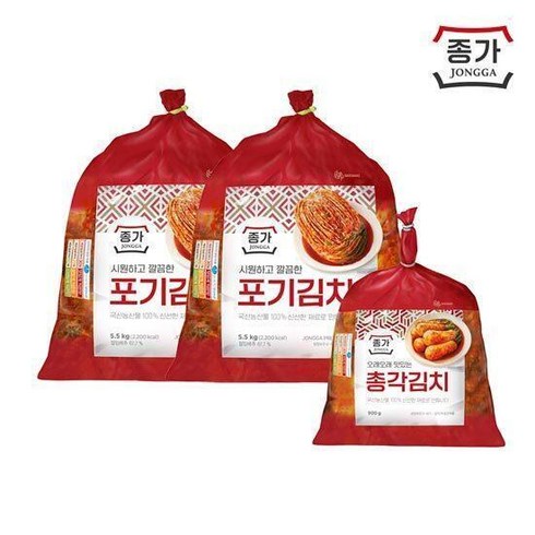 [종가]중부식 포기김치5.5kg + 전라도식 포기김치5.5kg 포기김치 900g, 단품