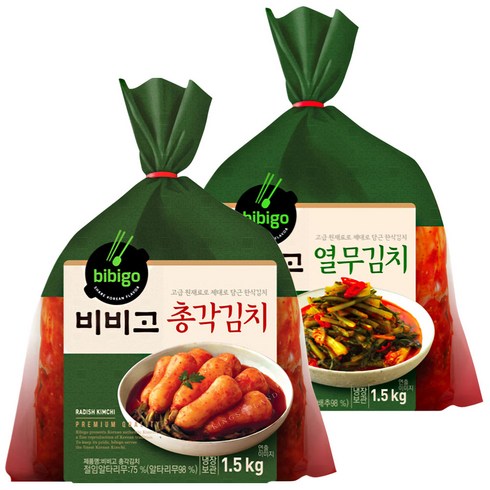 비비고 총각김치1.5KG + 열무김치1.5KG, 1세트