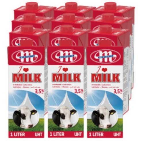 믈레코비타 폴란드 수입 멸균우유 1000ml 1L x 12팩, 12개