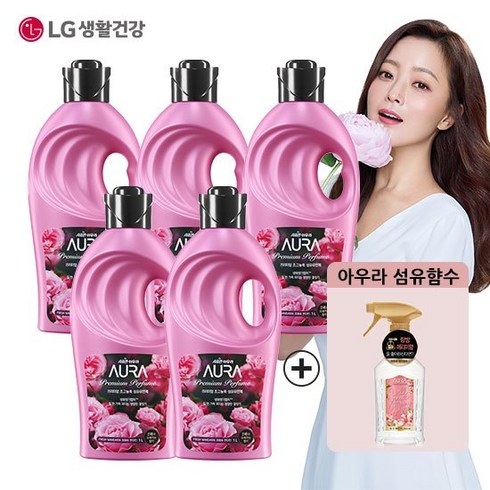 아우라 프리미엄 프레쉬만다린 1L*5개+아우라 섬유향수 400ml, 단품