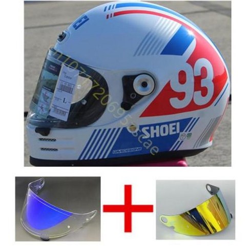 SHOEI GLAMSTER ABS 빈티지 풀페이스 헬멧 일본 하이 퀄리티 할리 오토바이 크루즈 보호, 85) Helmet combination U - M