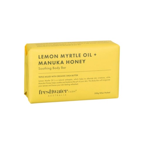 호주 프레쉬워터팜 ﻿레몬머틀 오일 마누카 허니 수딩 바디바 약산성 순한 샤워비누 바디솝 천연 바디워시 목욕비누