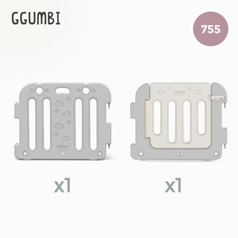 꿈비베이비룸 - [꿈비] 베이비룸 755 베이직가드 1p+세이프도어 1p (75x60cm), 단품