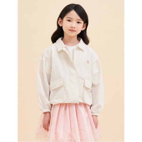 [빈폴키즈] 여아 칼라 바람막이 점퍼 아이보리 (BI4339G010)