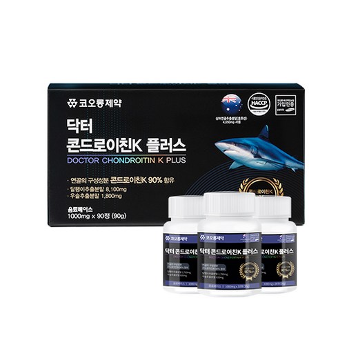 케이뉴트라콘드로이친 - 코오롱제약 닥터 콘드로이친K플러스 1000mg 3개월분, 90정, 1개