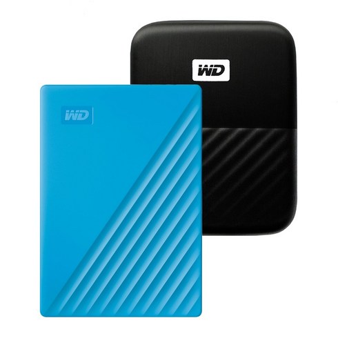 WD My Passport 휴대용 외장하드 + 파우치, 5TB, 블루