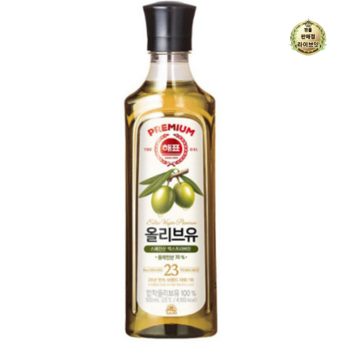 해표 압착 올리브유, 500ml, 19개