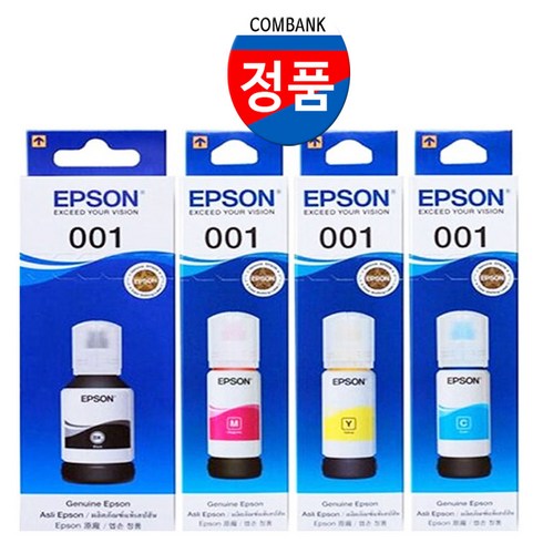 [정품 100% 보장] EPSON L6270 프린터 복합기 전용 T03Y 001 정품 잉크 세트 검정 파랑 빨강 노랑 4색, 정품 T03Y 잉크 4색 세트, 1