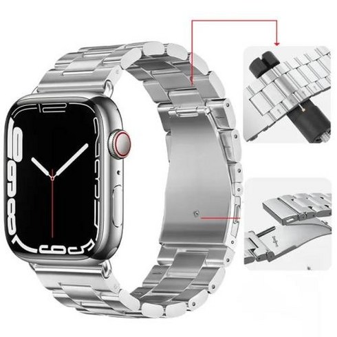 호환 호환 애플 워치용 금속 스트랩 울트라 2 49mm 9 8 7 45mm 41mm 스테인레스 스틸 고급 손목 밴드 아이워치 6 5 4 3 SE 44mm 42mm 40mm, 12) S - 49mm