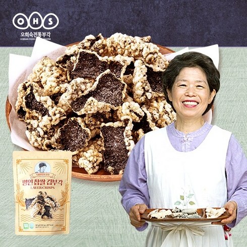오희숙김부각 - [오희숙전통부각] 명인 찹쌀 프리미엄 김부각 80g 3팩, 3개
